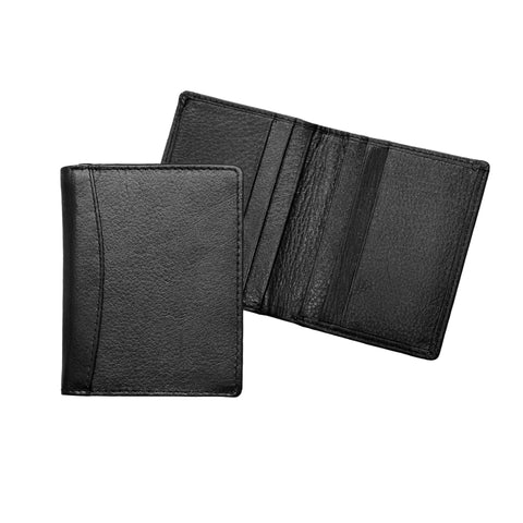 RAS Men's Compact Black Leather RFID Wallet with Card Slots and Cash Pocket