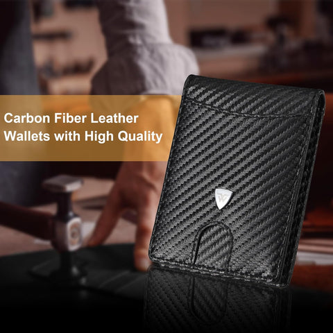 Sleek RFID Blocking Carbon Fiber Leather Wallet for Men with 12 Card Slots