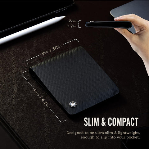 Men's RFID Blocking Leather Wallet with 6 Card Slots and ID Window Slot