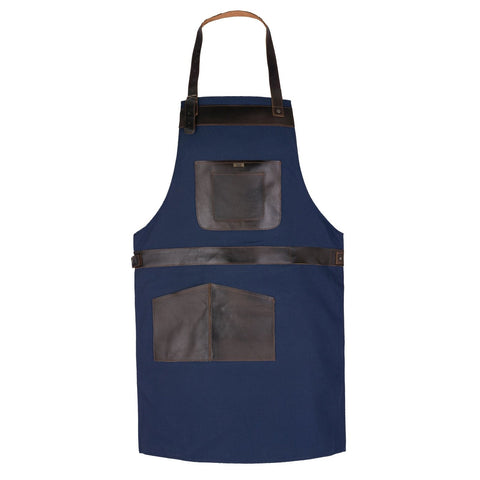 BBQ, Blacksmith, Grill, Woodwork, Chef, Butcher Canvas Apron with Leather Straps -