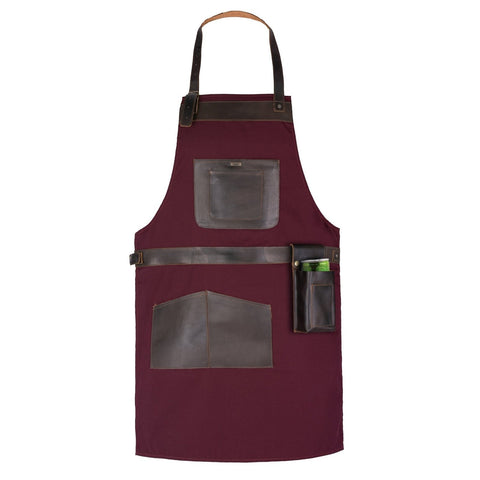 BBQ, Blacksmith, Grill, Woodwork, Chef, Butcher Canvas Apron with Leather Straps -