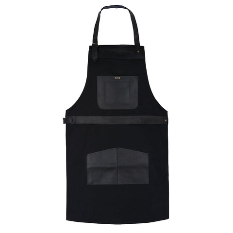 BBQ, Blacksmith, Grill, Woodwork, Chef, Butcher Canvas Apron with Leather Straps -