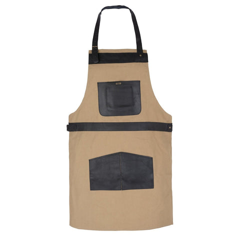 BBQ, Blacksmith, Grill, Woodwork, Chef, Butcher Canvas Apron with Leather Straps -