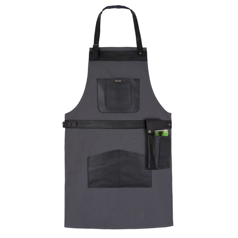 BBQ, Blacksmith, Grill, Woodwork, Chef, Butcher Canvas Apron with Leather Straps -