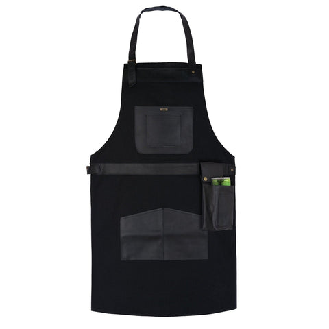 BBQ, Blacksmith, Grill, Woodwork, Chef, Butcher Canvas Apron with Leather Straps -