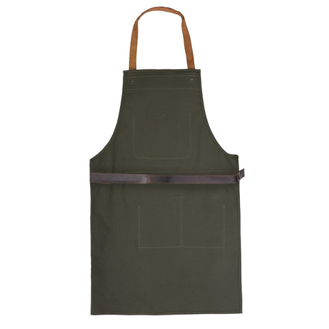 BBQ, Blacksmith, Grill, Woodwork, Chef, Butcher Canvas Apron with Leather Straps -