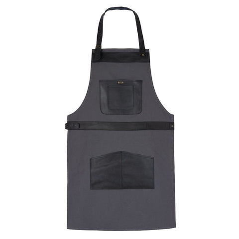 BBQ, Blacksmith, Grill, Woodwork, Chef, Butcher Canvas Apron with Leather Straps -