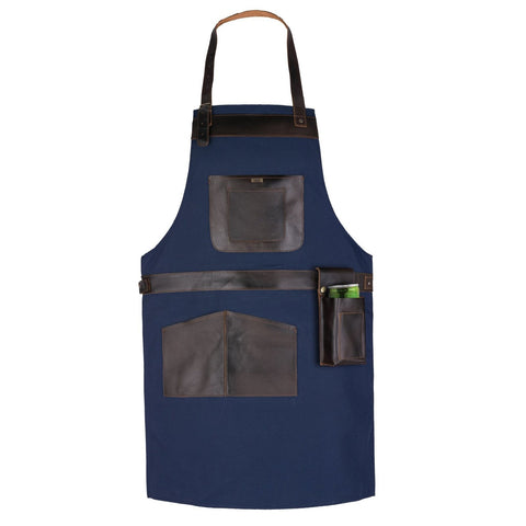 BBQ, Blacksmith, Grill, Woodwork, Chef, Butcher Canvas Apron with Leather Straps -