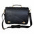 Black Leather Laptop MacBook Messenger Bags -