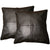 2x Black & Red Check Leather Cushion Covers