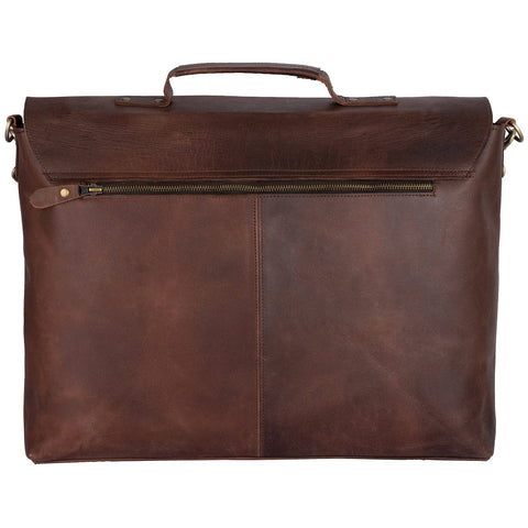 Brown Leather briefcase Laptop Messenger Bags for Men & Women - Office File Folder Bag -