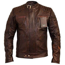 Load image into Gallery viewer, Designer Vintage Brown Weybridge Leather Jacket Mens -