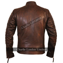 Load image into Gallery viewer, Designer Vintage Brown Weybridge Leather Jacket Mens -