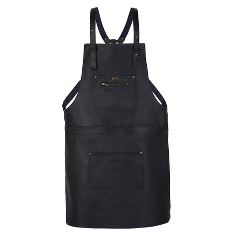 High Quality Cross Back Leather Apron - Butcher Apron - BBQ Apron -