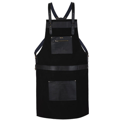 High Quality Cross Back Leather Apron - Butcher Apron - BBQ Apron -