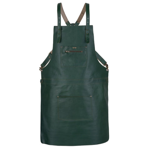 High Quality Cross Back Leather Apron - Butcher Apron - BBQ Apron -