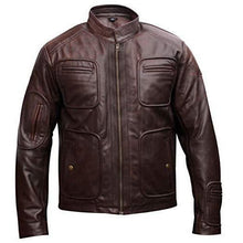 Load image into Gallery viewer, Kirk Motorcycle Star Trek Vintage Brown Leather Jacket -