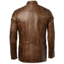 Load image into Gallery viewer, Mens 3/4 Soft Vintage Brown Leather Brontes Jacket -