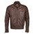 Mens Ashwood Biker Style Vintage Brown Leather Jacket -