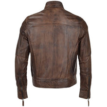 Load image into Gallery viewer, Mens Ashwood Biker Style Vintage Brown Leather Jacket -