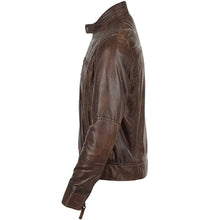Load image into Gallery viewer, Mens Ashwood Biker Style Vintage Brown Leather Jacket -