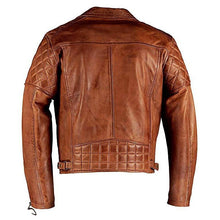 Load image into Gallery viewer, Mens Ashwood Diamond Vintage Brown Biker Style Leather Jacket -