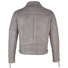 Load image into Gallery viewer, Mens Ashwood Diamond Vintage Grey Biker Style Leather Jacket -