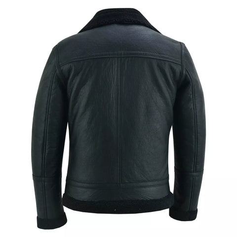 Men's Aviator Style Brown Bomber Flying Pilot Fur Jacket -