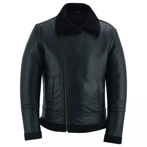 Men's Aviator Style Brown Bomber Flying Pilot Fur Jacket -