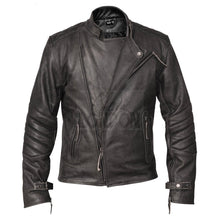 Load image into Gallery viewer, Mens Distressed Grey David Beckham Kendal Leather Jacket -