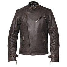 Load image into Gallery viewer, Mens Distressed Grey David Beckham Kendal Leather Jacket -