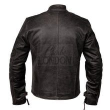 Load image into Gallery viewer, Mens Distressed Grey David Beckham Kendal Leather Jacket -