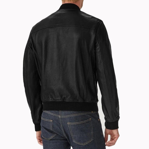 Mens Finsbury Leather Jacket in Brown and Black -