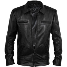 Load image into Gallery viewer, Men&#39;s Lynch Black Leather Jacket -