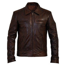 Load image into Gallery viewer, Men&#39;s Lynch Vintage Brown Leather Jacket -