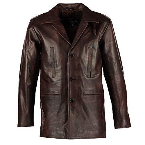 Men's Max Payne Vintage Brown Leather Jacket Coat– Charlie London ...