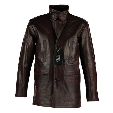 Men's Max Payne Vintage Brown Leather Jacket Coat -