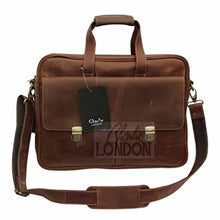 Load image into Gallery viewer, Mens Real Briefcase Satchel Shoulder Vintage Leather Laptop Bag -