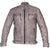 Mens Retro Vintage Grey Style Zipped Diamond Casual Biker Leather Jacket -