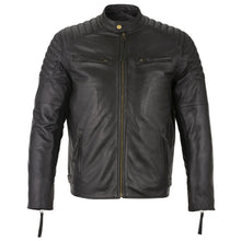Load image into Gallery viewer, Mens Slim Fit Retro Style Biker Black Leather Jacket - Ivar -