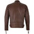 Mens Slim Fit Retro Style Zipped Biker Jacket Real Washed Leather Tan, Vintage Brown & Red -