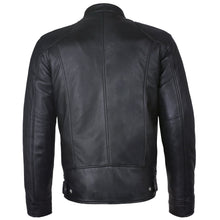Load image into Gallery viewer, Men&#39;s Slim Fit Sword Cafe Racer Black Soft Leather Jacket -