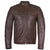 Men's Slim Fit Sword Cafe Racer Brown Soft Leather Jacket -
