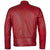 Men's Slim Fit Sword Cafe Racer Red Soft Leather Jacket -