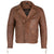 Mens Soltau Diamond Biker Style Tan Leather Jacket -