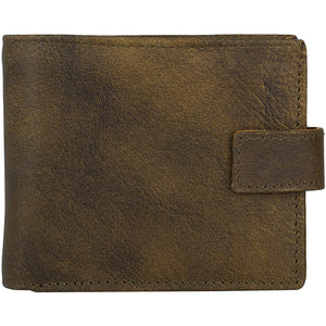 Mens Tri fold Wallet with Coin Pocket - RFID Protected Genuine Leather with Card Holder -