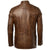 Men's Vintage Brown Racing Long Hip Length Leather Jacket -