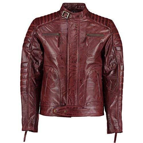 Mens Vintage Red Wine Weybridge Leather Jacket Charlie London