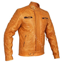Load image into Gallery viewer, Designer Vintage Brown Weybridge Leather Jacket Mens