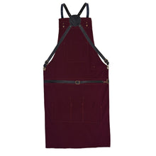 Load image into Gallery viewer, Real Leather Multi-Pocket Apron Butcher Apron - BBQ Apron - Cooking Apron -